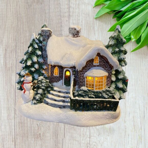 Thomas Kinkade A Village Christmas Painter of Light Teleflora 2002 VTG Lighted - Picture 6 of 8